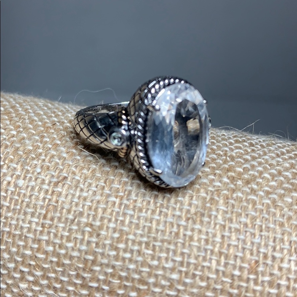 Sterling 14k White Sapphire Rope Ring